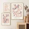 affiche de fleurs de cerisier japonais, peinture sur toile sakura, imprimés de fleurs roses, images d'art murales, esthétique, décoration de la maison