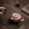 théière à poignée latérale en poterie brute de boue de roche ancienne de 200ml, théière rétro, bouilloire à thé, cérémonie du thé, fabrication de thé, pot unique, cérémonie du thé