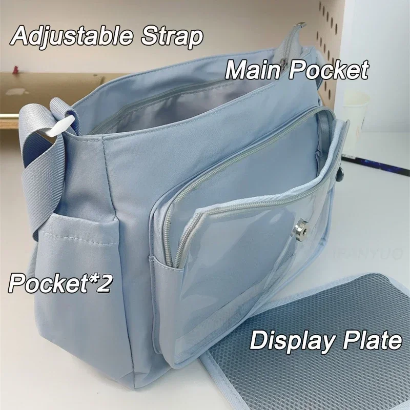 y2k sac d'École japonais harajuku pour adolescentes, à bandoulière itabag transparent, mignon, plaque d'affichage de danemark ges, diy, nouvelle collection y2k sac d'École japonais harajuku pour adolescentes, à bandoulière itabag transparent, mignon, plaque d'affichage de danemark ges, diy, nouvelle collection