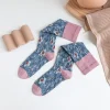 chaussettes rétro à manches longues pour femme, chaussettes à la mode et au genou, tube long, patchwork de couleur, nouvelle collection automne et hiver