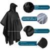 poncho de pluie pour adultes – cape imperméable avec manches détachables, équipement de randonnée léger pour les voyages en plein air