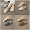 pantoufles de sieste confortables et décontractées en daim, pantoufles simples antidérapantes à bout fermé, chaussures de maison plates, pantoufles d'intérieur pour femmes