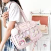 sac à bandoulière japonais kawaii pour femmes en cuir pu itabag sac transparent jk sac fourre tout sacs à main preppy ita sacs à main et sacs à main