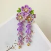 kimono japonais en tissu à fleurs, Éventail pliant, accessoires de cheveux pour enfants, réinitialisation, gland, sauna, vêtements de coiffure, cordon
