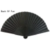 Éventail à main noir pliable vintage, fournitures pour cadeaux de mariage, danse, fête à domicile, ventilateurs décoratifs pliants