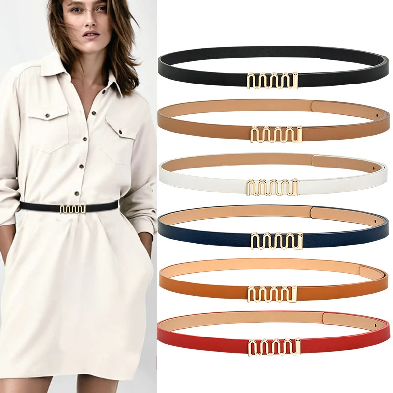 Ceinture Vintage de Haute Qualité pour Femme, Fine, Environnement, Serrure Dorée, Robe Jean, Pull, Nouvelle Mode Ceinture Vintage de Haute Qualité pour Femme, Fine, Environnement, Serrure Dorée, Robe Jean, Pull, Nouvelle Mode