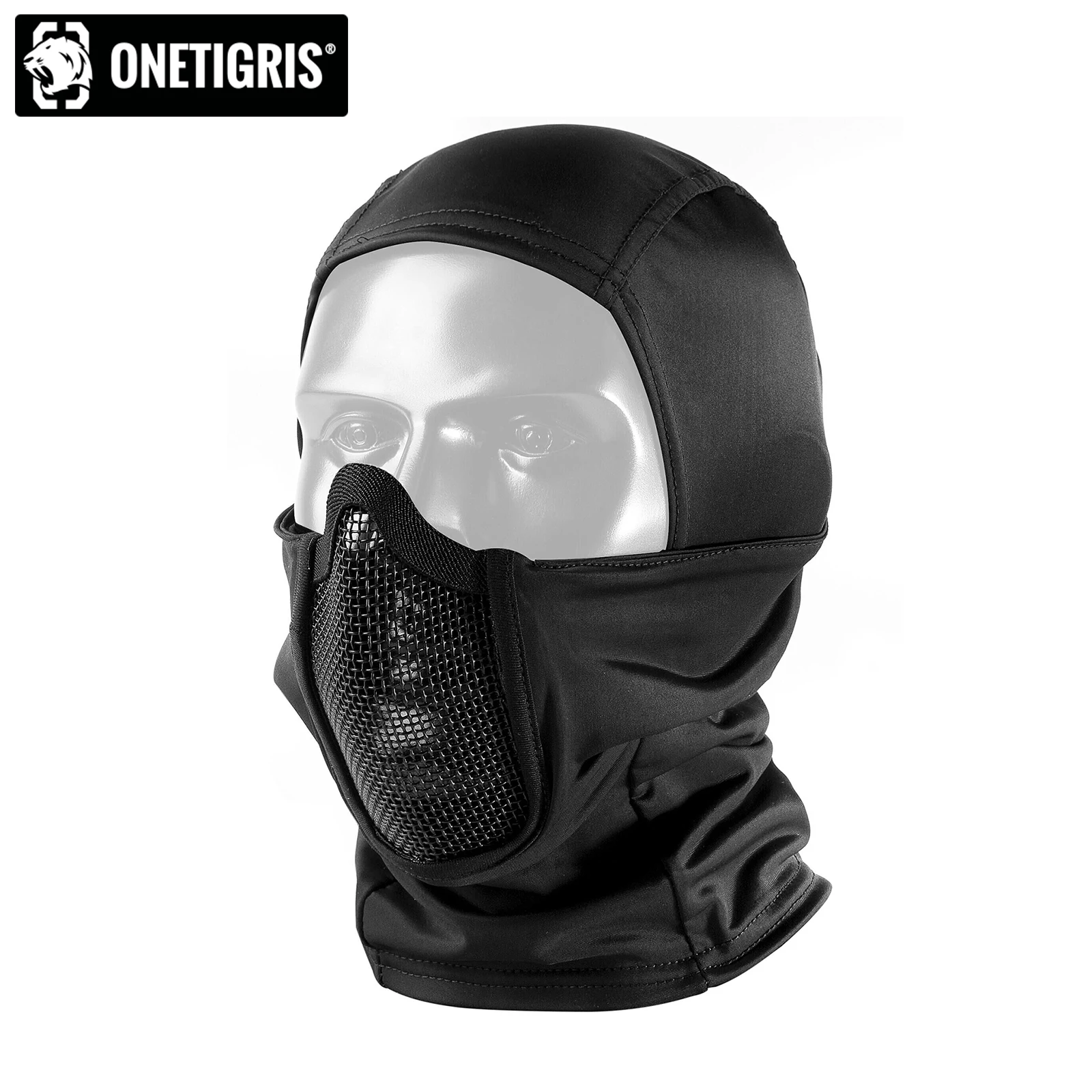 ONETIGRIS Cagoule en maille, masque tactique Ninja avec protection complète du visage pour l’extérieur ONETIGRIS Cagoule en maille, masque tactique Ninja avec protection complète du visage pour l’extérieur