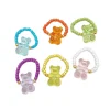 ensemble de 6 pièces ondulées coréennes, couleur gelée y2k, anneau ours mignon en résine, élasticité réglable, perle de riz, accessoires pour femmes, cadeau, 2025