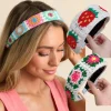 bandeau tricoté style bohème larges fleurs cerceau de cheveux bandeau élastique antidérapant bandeau accessoires de cheveux pour femmes filles