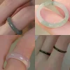 bague en verre de jade naturel, imitation de style chinois, style court ancien, mode couple, bijoux populaires, cadeau charmant, vente en gros