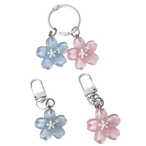 1XSweet Jelly Document Sakura Keychain Pendant, Creative Lovely Flower Keyring, Cute Fashion, Backpack, Face Ornaments, Couple Gifts