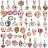 Plaqué or Rose grue lapin couronne breloque perles pendentif Bracelets à faire soi-même colliers pour femmes hommes fille bijoux accessoire ﻿