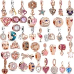 Plaqué or Rose grue lapin couronne breloque perles pendentif Bracelets à faire soi-même colliers pour femmes hommes fille bijoux accessoire Plaqué or Rose grue lapin couronne breloque perles pendentif Bracelets à faire soi-même colliers pour femmes hommes fille bijoux accessoire 