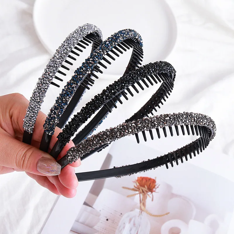 bandeau de cheveux antidérapant en strass, couronne crânienne haute, finition de cheveux cassés, lavage du visage, accessoires pour cheveux polyvalents bandeau de cheveux antidérapant en strass, couronne crânienne haute, finition de cheveux cassés, lavage du visage, accessoires pour cheveux polyvalents