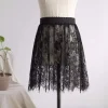 demi jupe taille haute en dentelle pour femmes, jupon, sous robe, basique, été