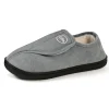 chaussures de maison coordonnantes en daim pour hommes, pantoufles, confortables, chaudes, chaussures de marche en peluche, intérieur, extérieur, pieds enflés pour diabétiques