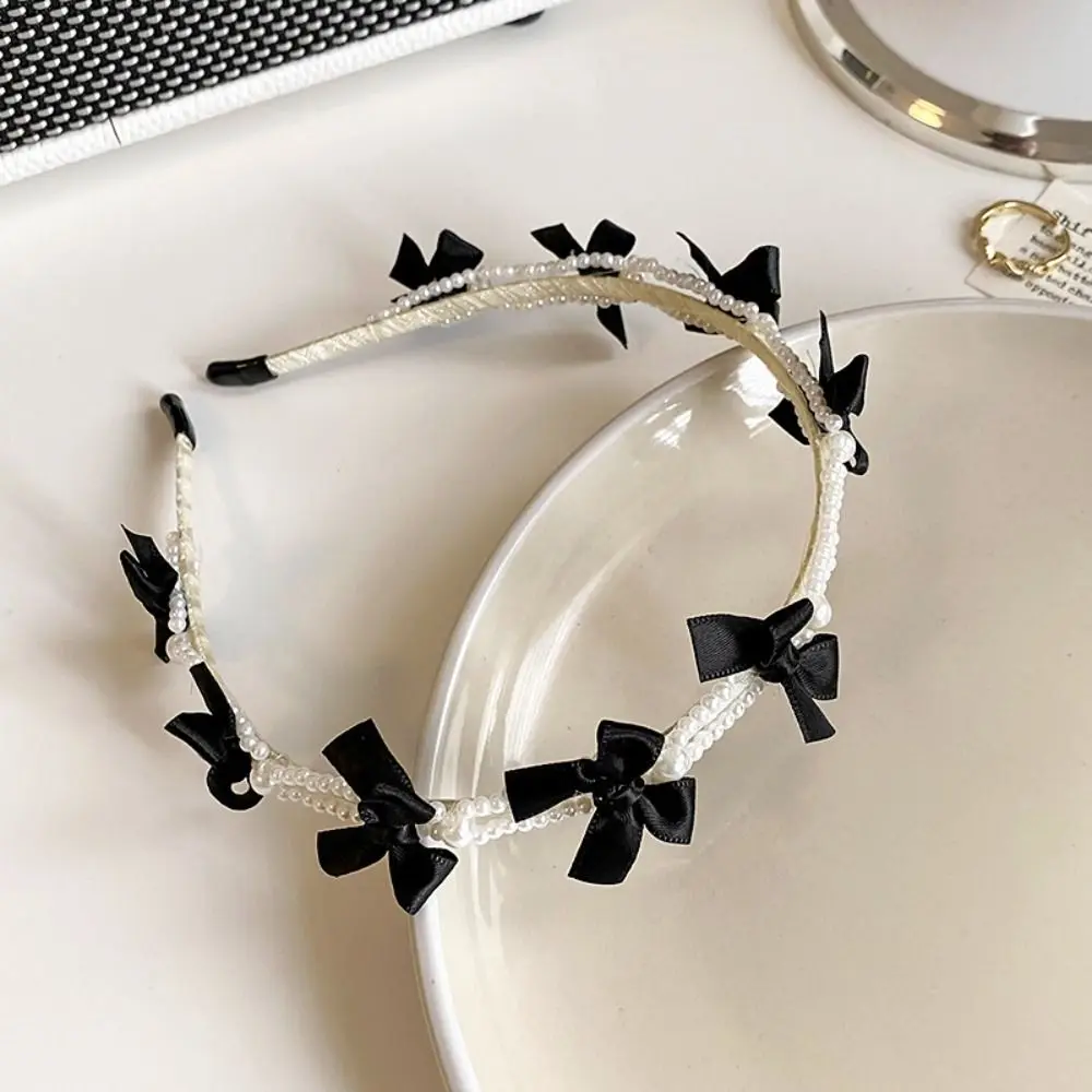 ins pearl bandeau de cheveux perlé pour filles, bandeau de sauna, nœud de style coréen, cerceau élégant, accessoires pour cheveux ins pearl bandeau de cheveux perlé pour filles, bandeau de sauna, nœud de style coréen, cerceau élégant, accessoires pour cheveux
