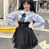 chemisiers japonais pour femmes 2025 camisas de mujer style lolita à manches longues épaules dénudées chemises mode volants doux blouse hauts