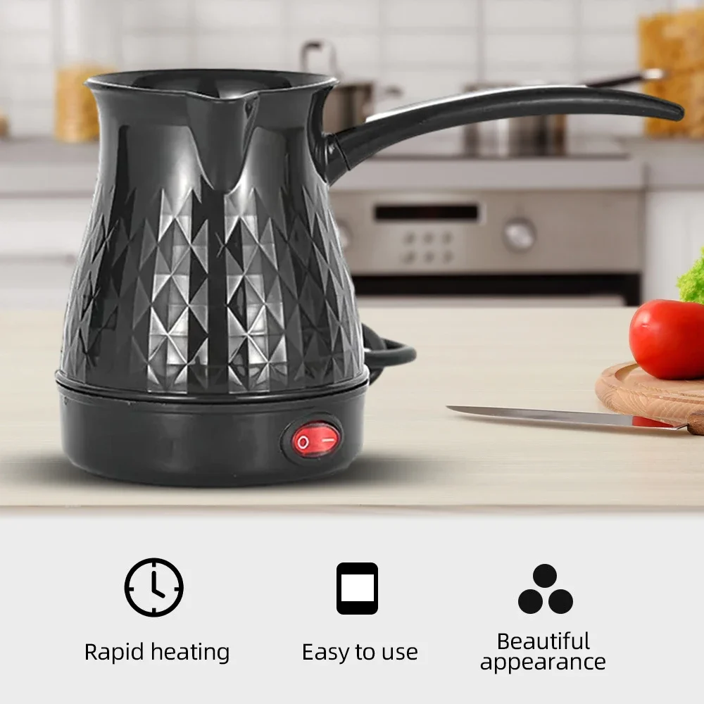 600w 600ml portable en acier inoxydable électrique thé cafetière bouilloire cafetière turque grecque arabe cafetière avec poignée 600w 600ml portable en acier inoxydable électrique thé cafetière bouilloire cafetière turque grecque arabe cafetière avec poignée