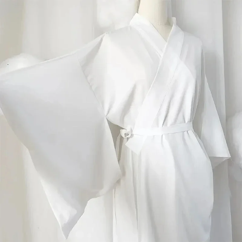 Kimono japonais traditionnel blanc, Robe avec ceinture Obi, manches longues, doublé Yukata, pour Spa, vacances, vêtements de nuit, Relaxation à domicile Kimono japonais traditionnel blanc, Robe avec ceinture Obi, manches longues, doublé Yukata, pour Spa, vacances, vêtements de nuit, Relaxation à domicile
