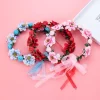 femmes fleurs feuilles bandeaux accessoires de mariage rose fleur couronne bohême guirlande filles couronne florale mariée halo casque