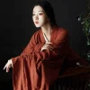 robe hanfu en coton et lin pour femmes, ensemble hanfu traditionnel chinois, costume de carnaval d'halloween cosplay, robe hanfu rouge pour femmes