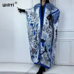 WINYI-Cardigan kimono imprimé style bohème, vêtement de plage, ample, robe de soirée, kaftan