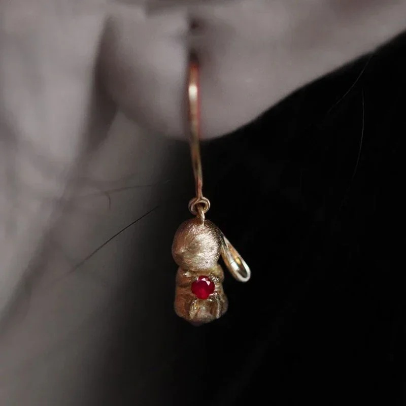 ensembles de bijoux en forme de lapin mignon et exquis, nouvelles boucles d'oreilles artisanales en or ancien mat pour femmes, bague, collier, cadeaux pour petite amie ensembles de bijoux en forme de lapin mignon et exquis, nouvelles boucles d'oreilles artisanales en or ancien mat pour femmes, bague, collier, cadeaux pour petite amie