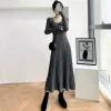 robe de bal en tricot violet pour femmes, haute qualité, liquidation, confortable, élégante, coréenne, harajuku y2k, robes de soirée au crochet pour femmes