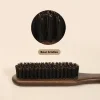 manche en bois poils de sanglier barbe brosse outil de rasage brosse à cheveux en bois courbé hommes barbe rasage brosse coiffeur moustache brosses