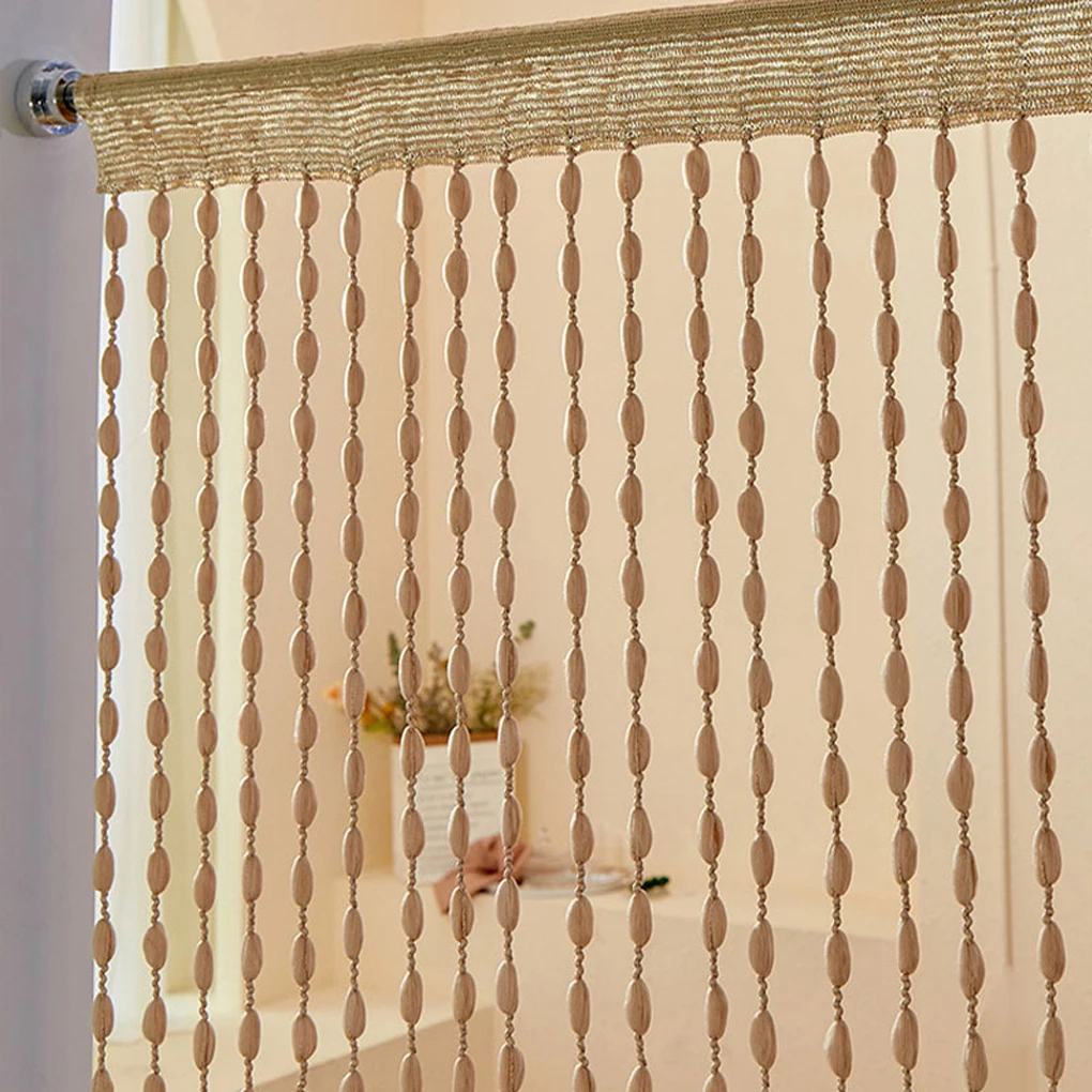 rideau à cordes en bois, rideau de porte perlé, pour placard, diviseur de pièce, fenêtre, couloir rideau à cordes en bois, rideau de porte perlé, pour placard, diviseur de pièce, fenêtre, couloir