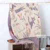 style japonais écharpe châle bouton anime foulards bureau vacances shopping mode épais double face hiver chaud écharpe double usage