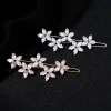 barrette à la mode en forme de feuille de zircone cubique pour femmes, accessoires de mariée, bijoux de cheveux de mariage, couvre chef de fête de mariée