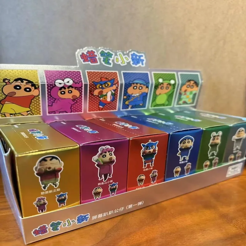 kucikuji original crayon shin chan boîtes aveugles jouets figurines kawaii modèle d'anime téléphone portable et écran d'ordinateur voiture ornement jouets kucikuji original crayon shin chan boîtes aveugles jouets figurines kawaii modèle d'anime téléphone portable et écran d'ordinateur voiture ornement jouets
