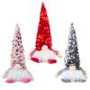 décorations de noël gnome scintillantes garnies de ruban faites à la main, poupées sans visage, ornements de noël pour la maison, nouvel an