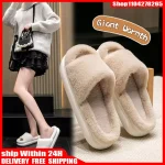 Pantoufles poilues pour vêtements d’extérieur pour femmes, nouveaux styles d’automne et d’hiver, maison intérieure, semelles épaisses, pantoufles en coton pour couple d’hiver Pantoufles poilues pour vêtements d’extérieur pour femmes, nouveaux styles d’automne et d’hiver, maison intérieure, semelles épaisses, pantoufles en coton pour couple d’hiver