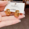 boucles d'oreilles en micro cercles incrustés de haute qualité, exquises, simples, exquises, du japon et de la corée du sud, design unique et à la mode
