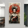 peinture de geisha japonaise abstraite pour femme, toile murale, art vintage, fille, anime, imprimés d'affiches pour chambre à coucher, salon, décoration de maison