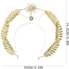 vintage soleil dieu halo bandeau étoile perle couronne baroque or défilé de mode cheveux accessoires diadème coiffure personnage habiller