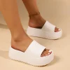 sandales à plateforme épaisse pour femmes, pantoufles oligwedge noires, optique d'été, diapositives astronomiques, sandales pour femmes, mode, 2024