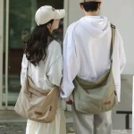 Japonais femmes hommes épaule sac à bandoulière grands sacs de messager en toile pour étudiant livre sacs femme sac à main cartables 2025