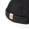 chapeau sans bord vintage en coton pour hommes et femmes, bonnet respirant, chapeaux rétro réglables, casquette de marin, niche, propriétaire, hip hop