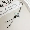 pendentif papillon pour téléphone portable, breloque bibelot, bricolage, style chinois, calligraphie faite à la main, sangle, anti perte, confronrette