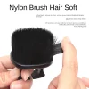 duster de cou à anneau noir pour barbier, brosse à cheveux amples, brosse de coupe de cheveux, brosse de nettoyage de cheveux douce, outils de coiffure