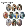 Cabochon en Verre avec Photo Ovale à Dos pio, Magnifique Robe de Geisha Japonaise à la Mode, 13x18mm/18x25mm/30x40mm