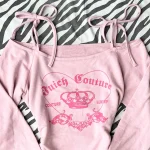 Chemise à manches longues rose avec lettres de dessin animé imprimées, slim, à la mode, esthétique, Harajuku, cool girl, automne et hiver, Streetwear Y2K
