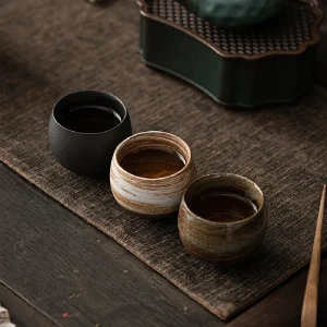 Tasse à thé japonaise en poterie brute faite à la main, service à thé Kung Fu en céramique, tasse unique, Style Antique, chemin silencieux, artisanat Antique, cadeau Tasse à thé japonaise en poterie brute faite à la main, service à thé Kung Fu en céramique, tasse unique, Style Antique, chemin silencieux, artisanat Antique, cadeau