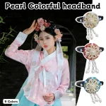 Hanbok coréen perle pendentif cerceau de cheveux, bandeaux de performance, accessoires de cheveux de mariage traditionnels, ornement de tête classique Hanbok coréen perle pendentif cerceau de cheveux, bandeaux de performance, accessoires de cheveux de mariage traditionnels, ornement de tête classique