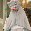 demon slayer hashibira inosuke dessin animé mignon cape à capuche couverture d'épaule couverture de climatisation chaude pour les dortoirs étudiants