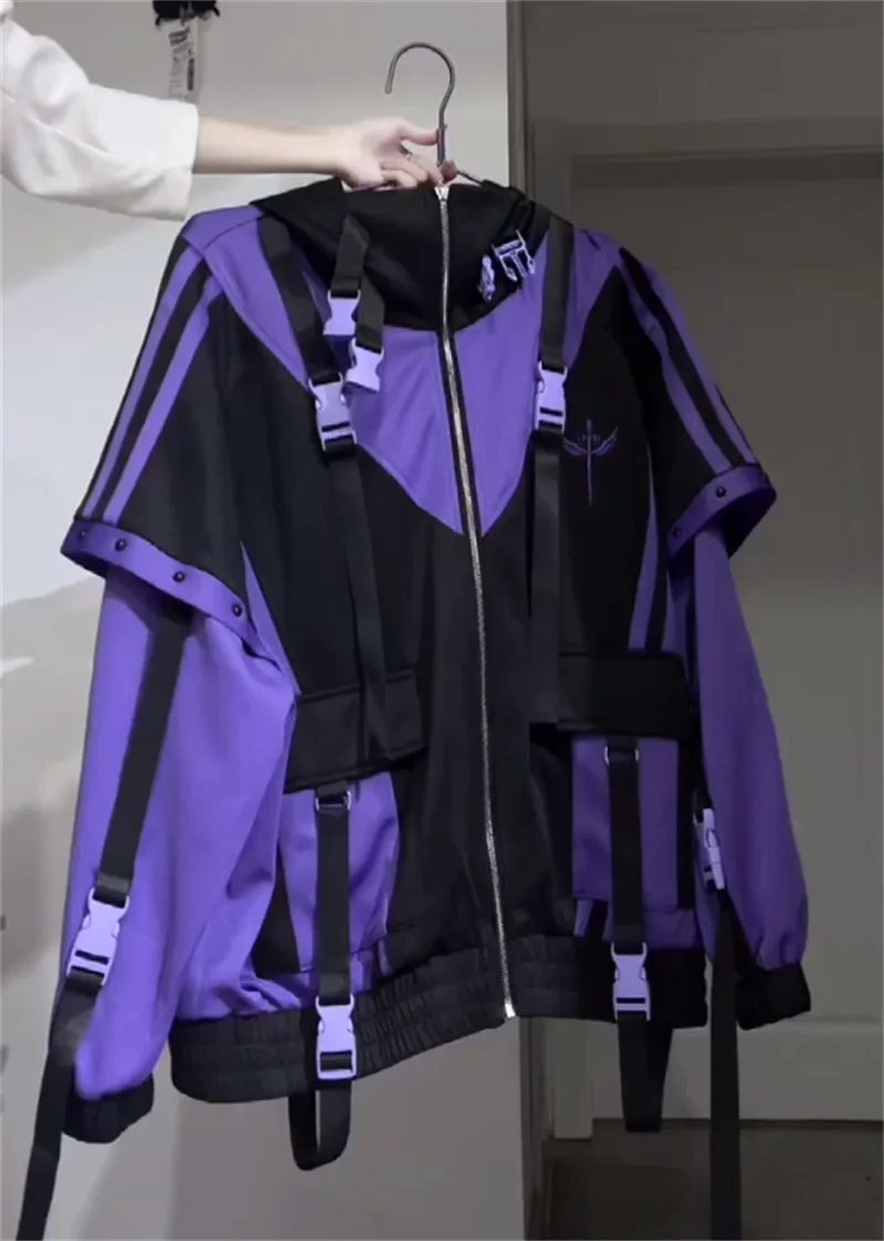 veste surdimensionnée harajuku y2k pour hommes et femmes, trench coat, solide, japonais, vintage, décontracté, haute rue, capuche, cosplay, punk, sweat shirt veste surdimensionnée harajuku y2k pour hommes et femmes, trench coat, solide, japonais, vintage, décontracté, haute rue, capuche, cosplay, punk, sweat shirt